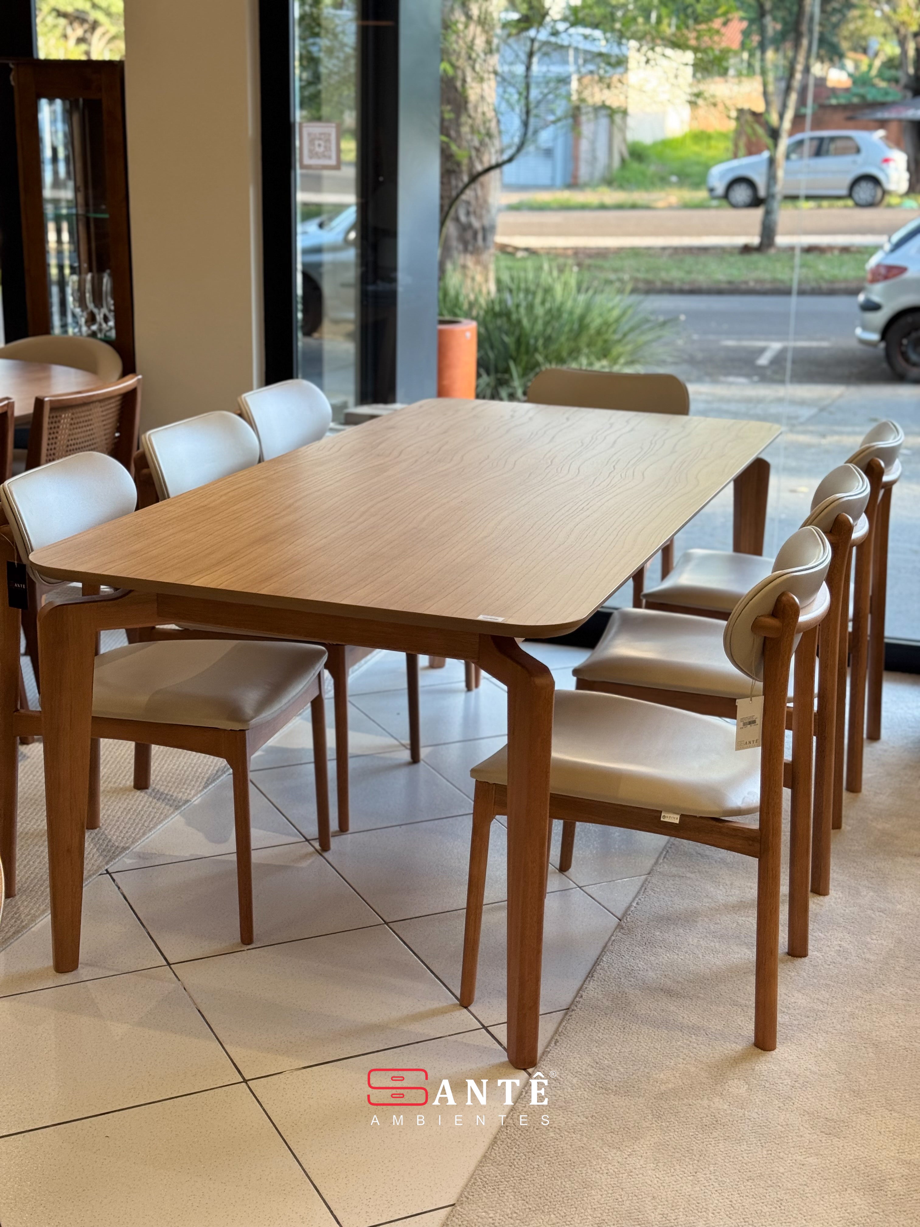 Mesa California Mel 4 pés Tampo Flutuante