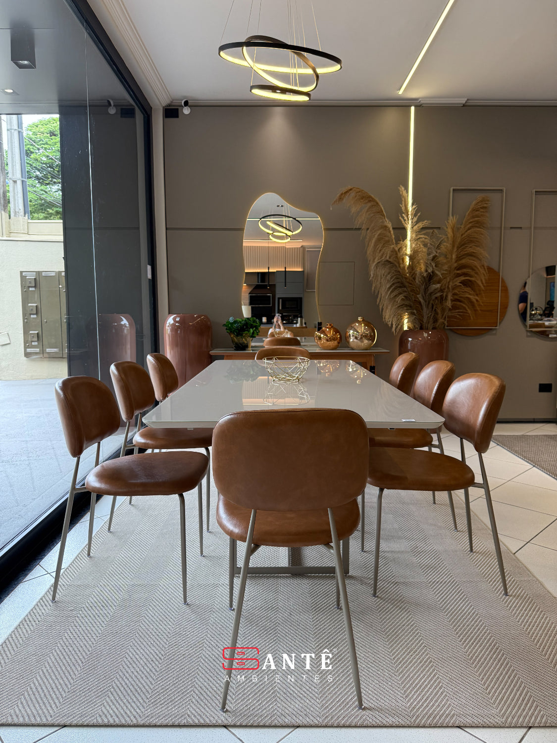 Mesa Am Milao 200X100 Mdf Aço Mobilia Santê Ambientes